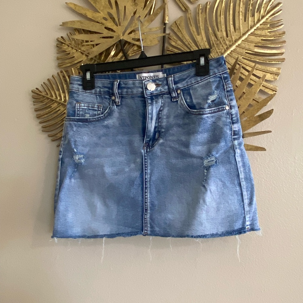 Stylish Blue Denim Mini Skirt